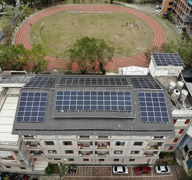 太阳能光伏屋顶支架，台湾高雄燕巢國中