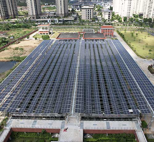 福清水务观音埔水厂柔性支架光伏系统